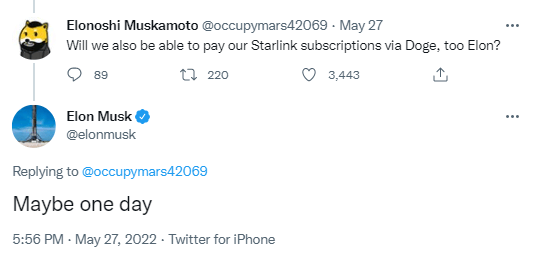 Elon Musk acceptera-t-il Dogecoin pour Starlink également ?