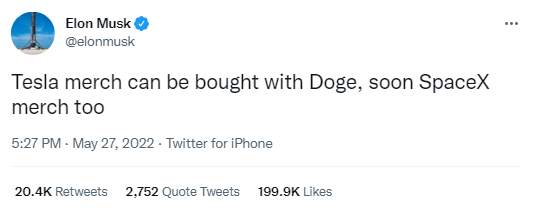 Elon Musk acceptera bientôt Dogecoin pour la boutique de SpaceX.