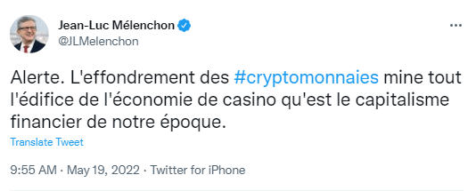 Jean-Luc Mélenchon considère-t-il sérieusement que les cryptos sont responsables du désastre qu’est la finance traditionnelle ?
