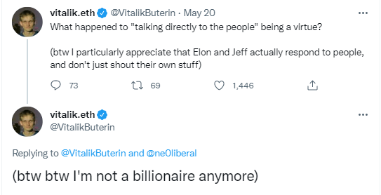 Vitalik Buterin est revenu à la case multimillionnaire.