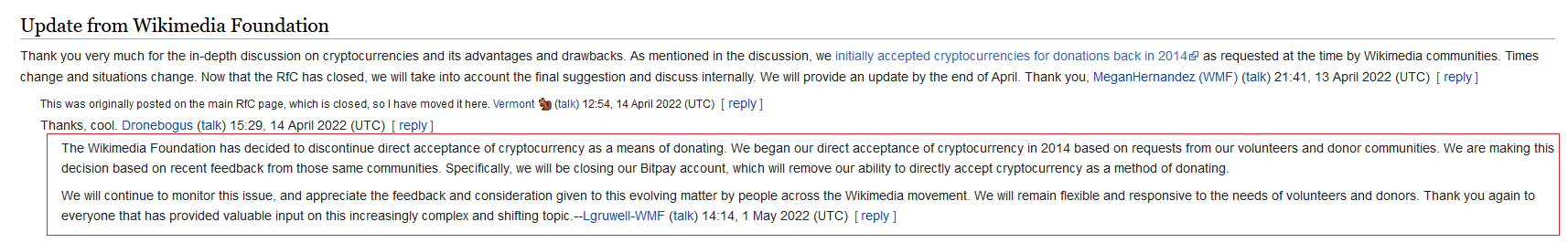 La Fondation Wikimédia ne veut plus de cryptos.