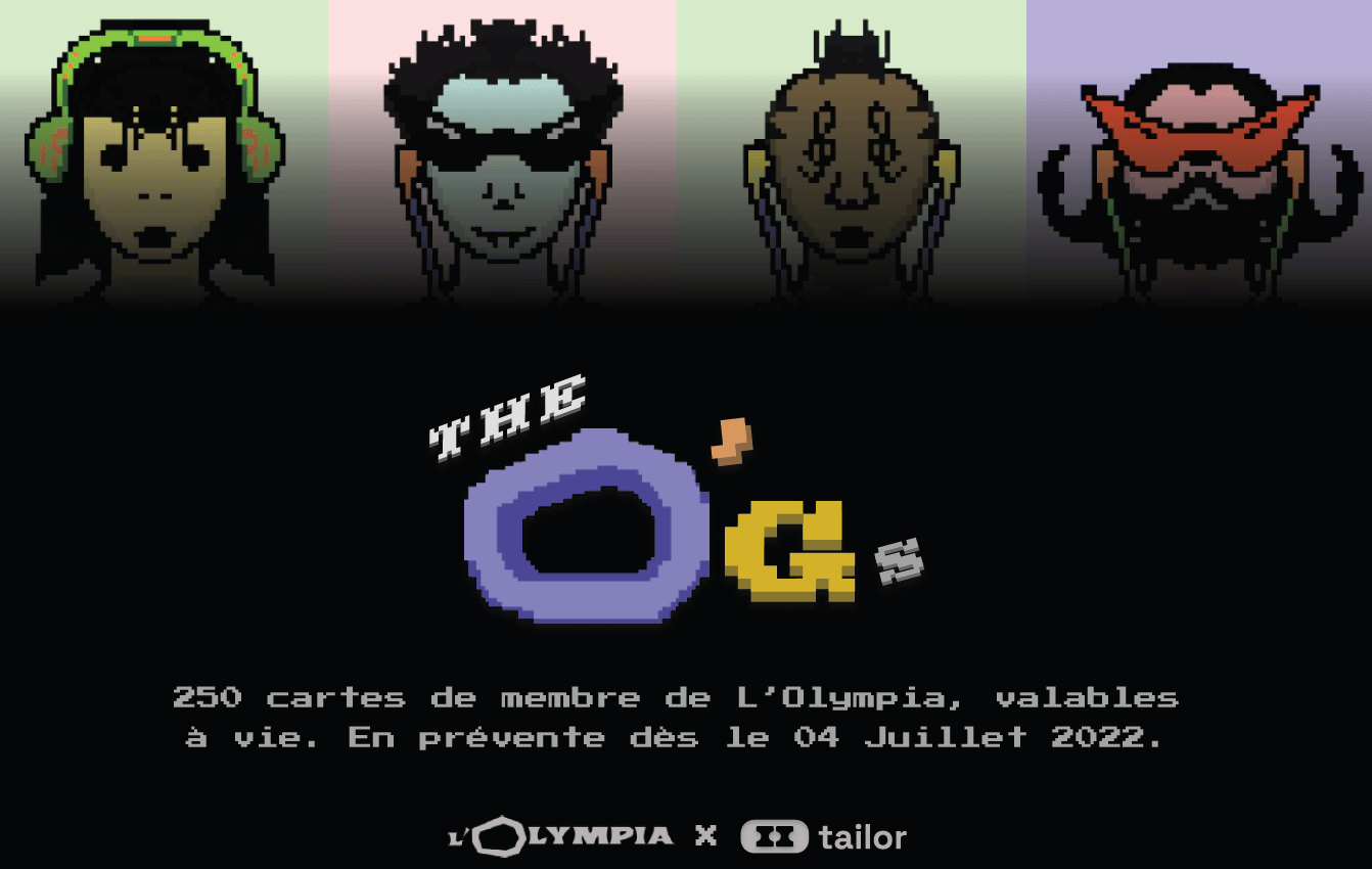 Les NFT « The O’Gs » de l’Olympia sont des créations originales qui mélangent pixel art et randomisation.