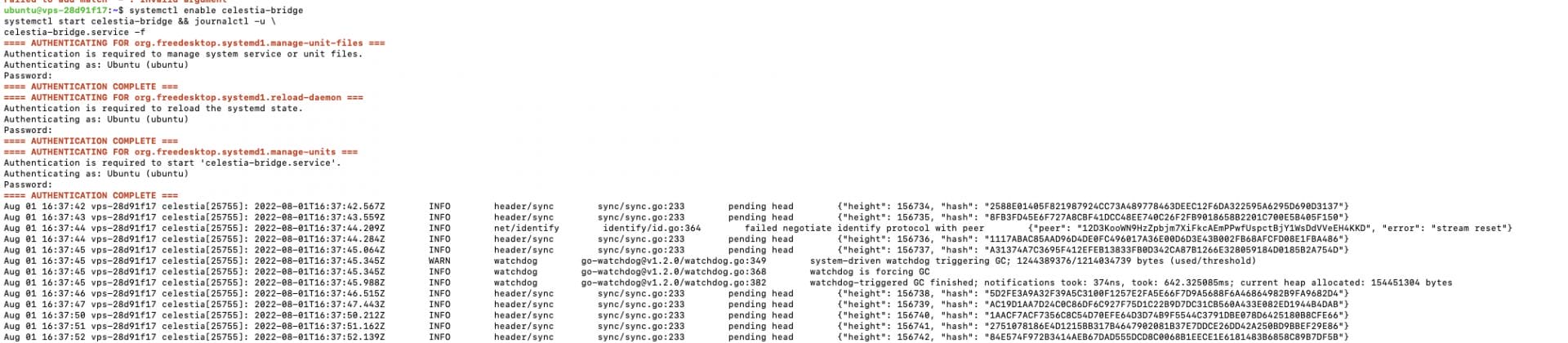 Vérification et redémarrage des différents services déployés en tache de fond avec systemd