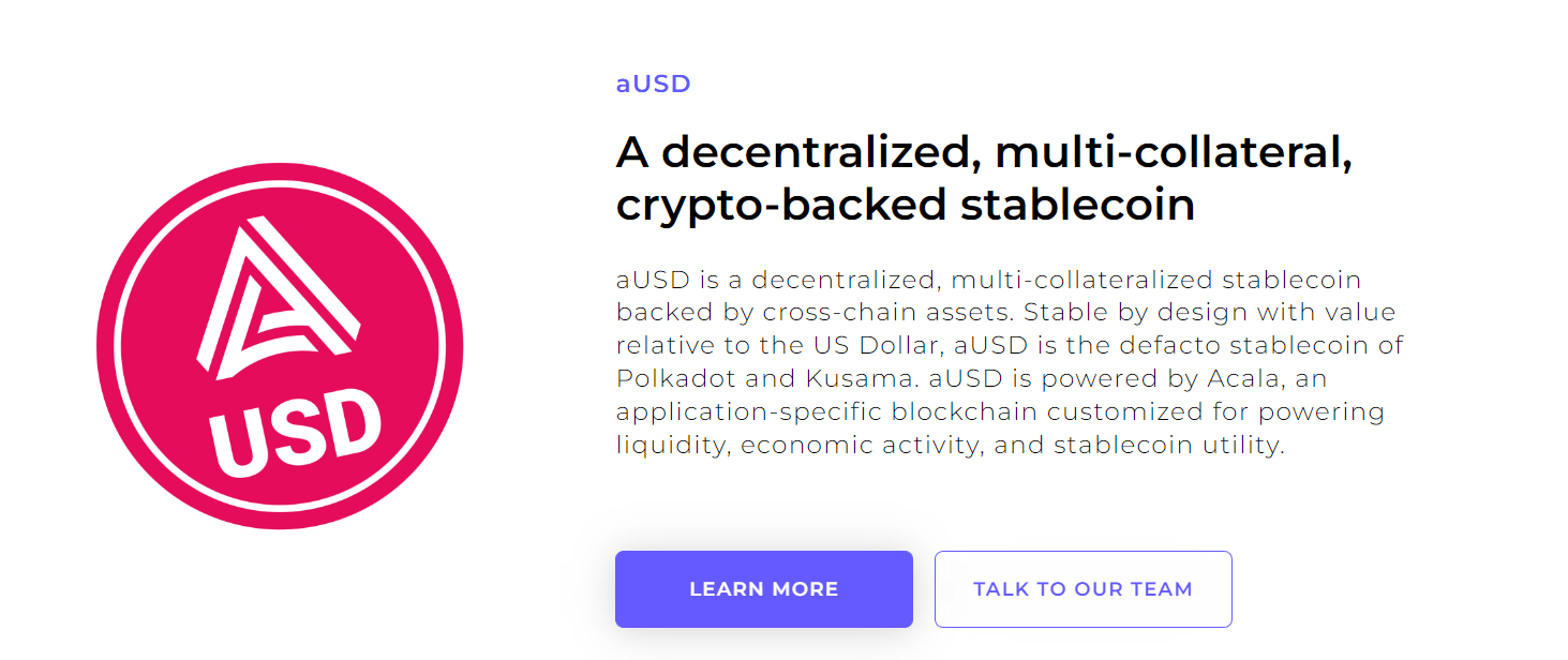 aUSD a multi-collateralized stablecoin.