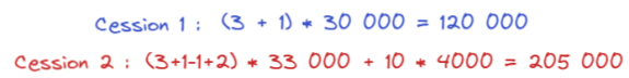 Exemple de calcul case 212 formulaire 2086