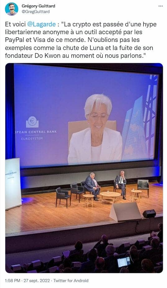 Christine Lagarde a fait un compliment aux cryptos, avant de les matraquer.