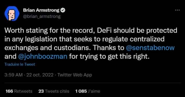 Brian Armstrong, The Ceo Of Coinbase Supports The Initiative Of Two Senators Who Wish To Submit Cryptocurrencies To The Authority Of The Cftc.  Ordinarily, This Federal Agency Oversees Raw Materials.  This Law Would Put Crypto Bought And Sold For Cash, Out Of The Scope Of The Sec.
