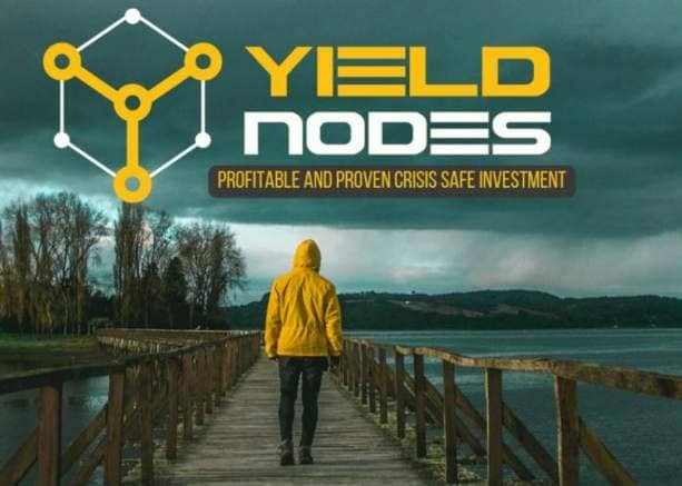 Yieldnodes Logo With The Slogan Profitable And Crisis-Resistant Investment.