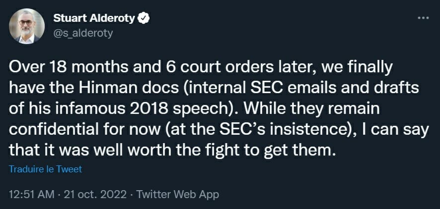 Stuart Alderoty, l'avocat de Ripple annonce sur Twitter être parvenu à mettre la main sur des e-mail de la SEC susceptible de faire pencher le procès en leur faveur.