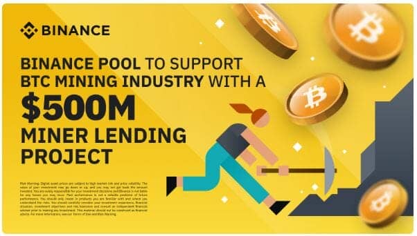Binance Pool : 500 millions de dollars pour soutenir le minage de Bitcoin