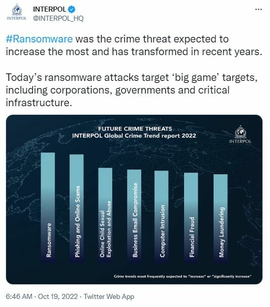 Interpol à la chasse aux ransomwares