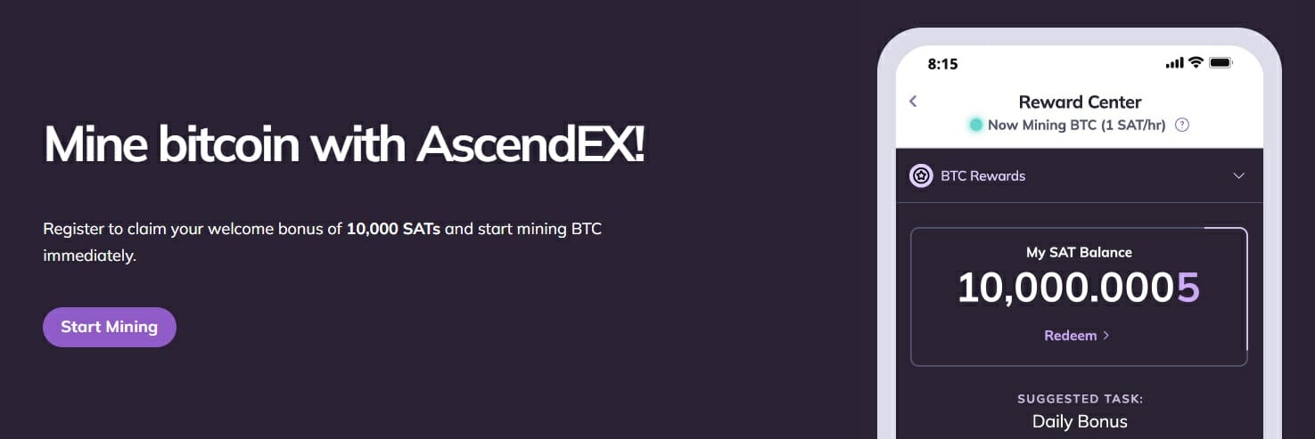 AscendEX propose une nouvelle solution de récompenses pour ses utilisateurs, associée au minage de Bitcoin.