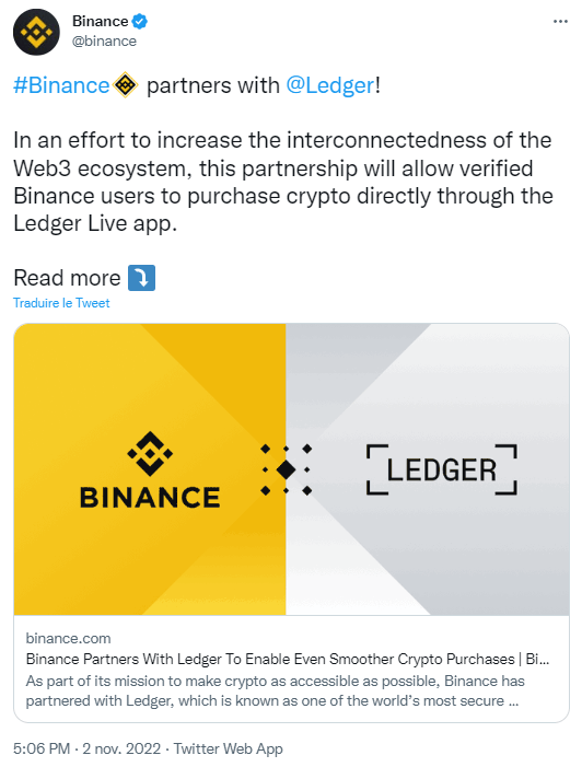 Binance And Ledger Are Teaming Up To Provide Even More Crypto Buying Options.