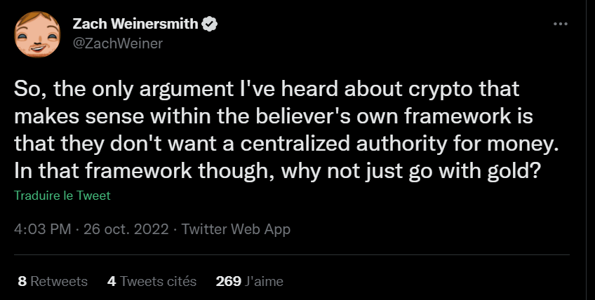Capture d'écran du tweet initial de Zach Weinsersmith