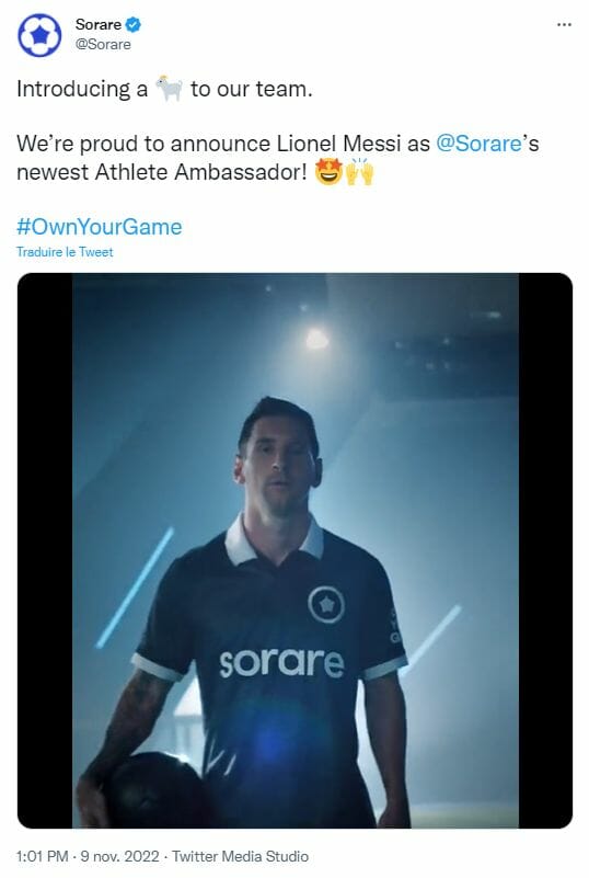 Lionel Messi devient ambassadeur des NFT de Sorare.