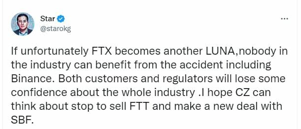 Le fondateur d'OKcoin invite FTX et Binance à conclure un accord sur les FTT
