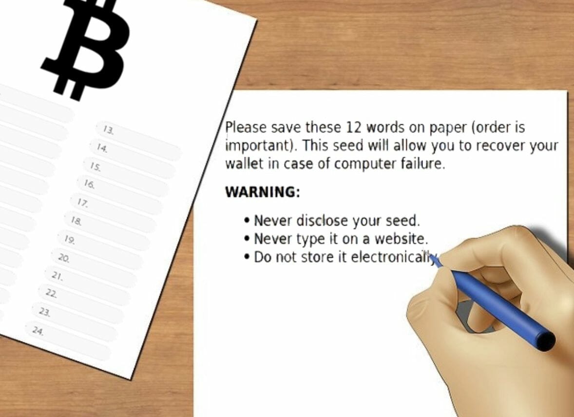 Instructions pour sécuriser ses seed phrases ainsi que ses cryptos