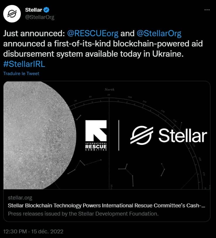 La blockchain Stellar vient en aide aux réfugiés ukrainiens en facilitant l'accès à l'USDC et aux conversions de celui-ci en cash.
