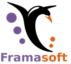 شعار Framasoft ، جمعية تعمل من أجل العدالة الاجتماعية والرقمية منذ عام 2004.