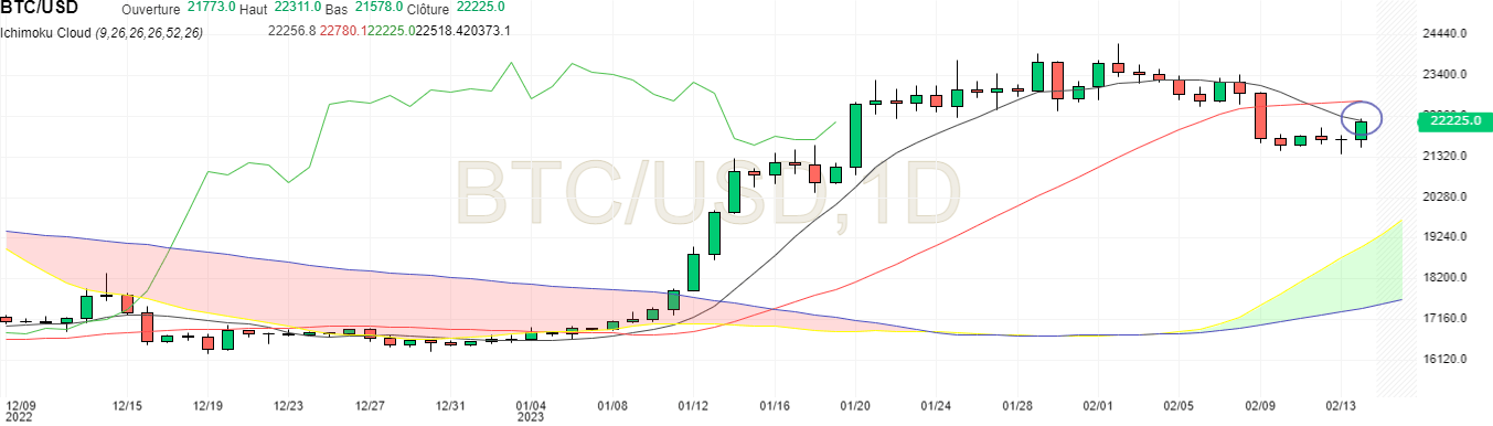 BTC USD in daily unit