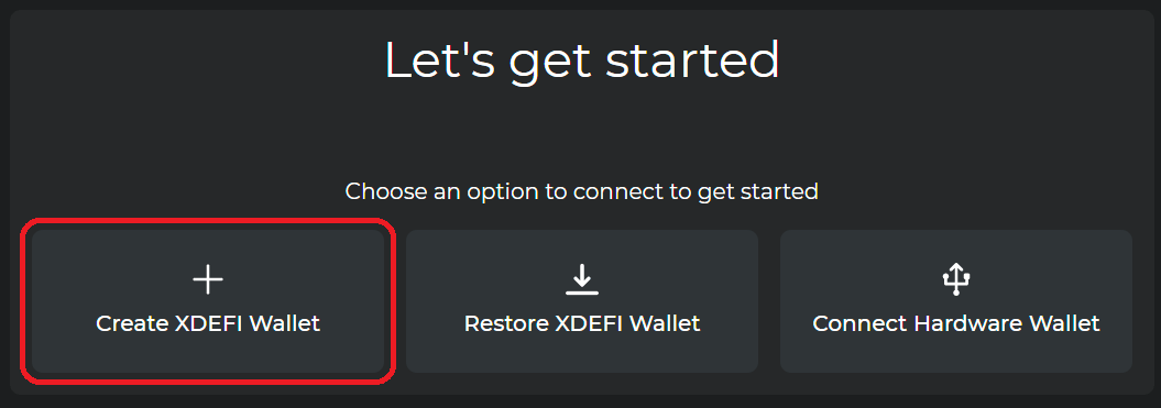 Créer un nouveau portefeuille avec XDEFI