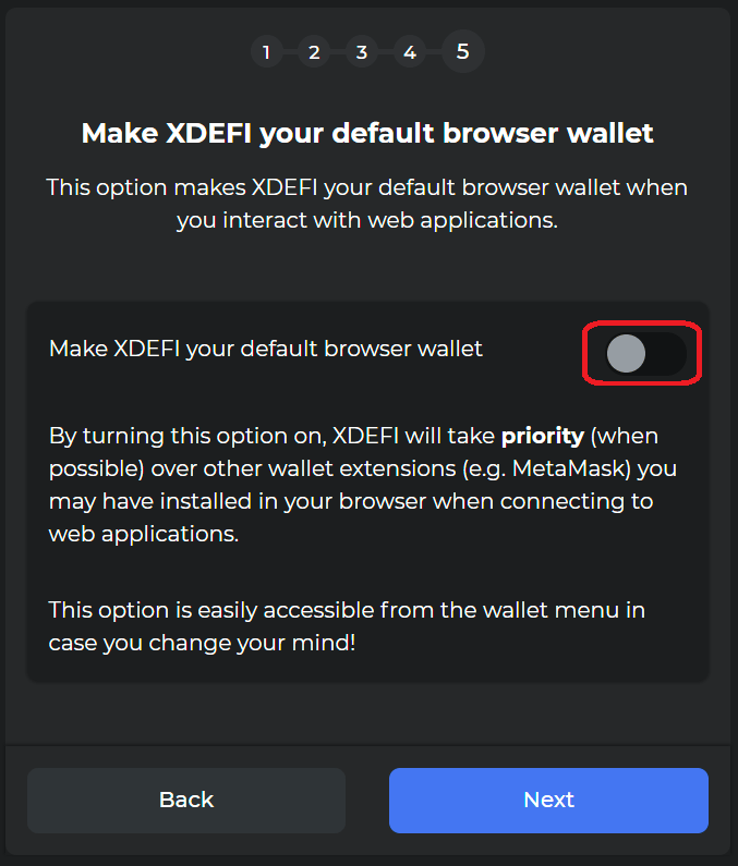 Faire de XDEFI son wallet par défaut