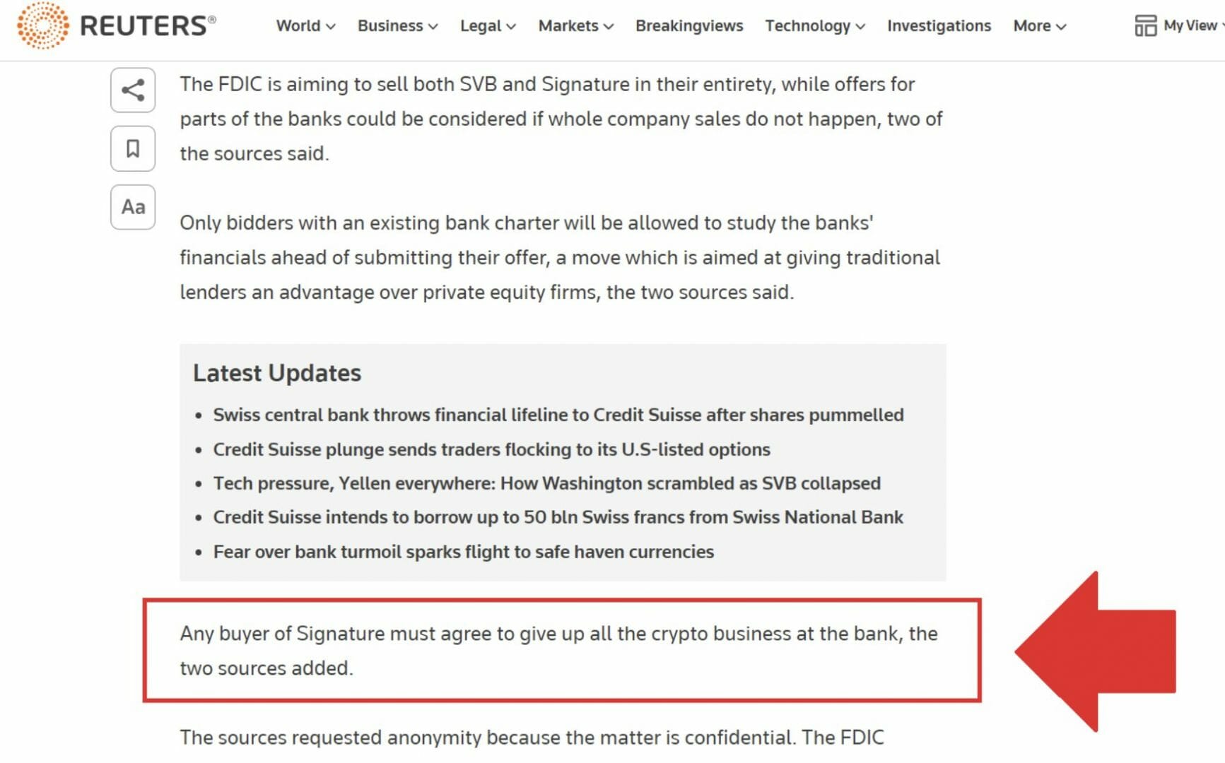 La FDIC ne veut pas qu’une Signature Bank ressuscitée garde ses activités autour de Bitcoin & Co.
