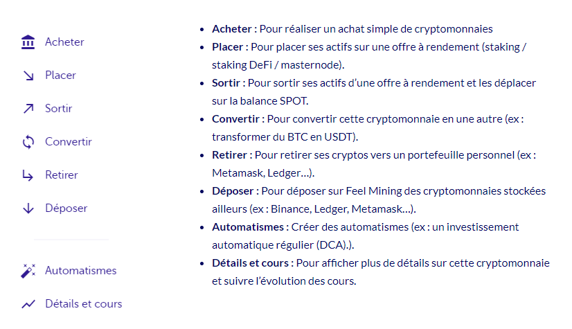 Le nouveau tableau de bord Feel Mining vous propose une multitude de nouvelles fonctionnalités pour acheter efficacement des cryptomonnaies et profiter à plein de la DeFi