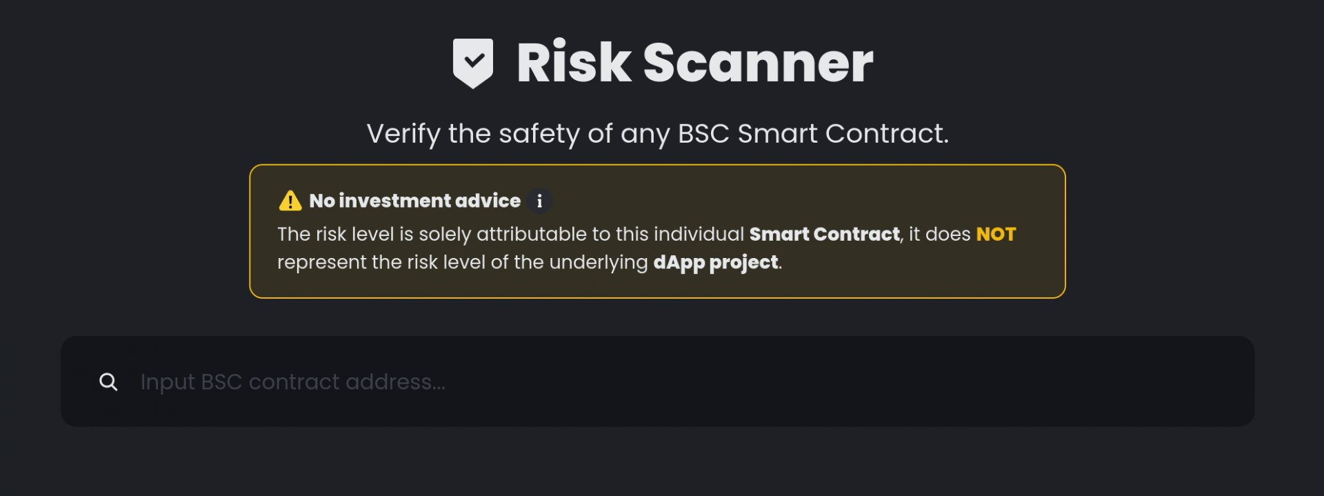 Risk Scanner : l'outil d'analyse de smart contract.
