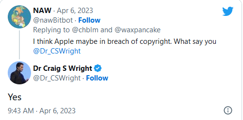 Craig Wright sur le point d’attaquer Apple pour son « droit d’auteur » sur Bitcoin ?