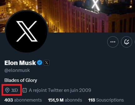 Elon Musk affiche sur son compte Twitter le logo de la crypto Dogecoin.