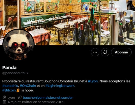 Payer vos quenelles et vos escargots en bitcoins dans ce restaurant traditionnel lyonnais tenu par Benjamin Baldassini et qui s'appelle Comptoir Brunet, du nom de son grand-père. 