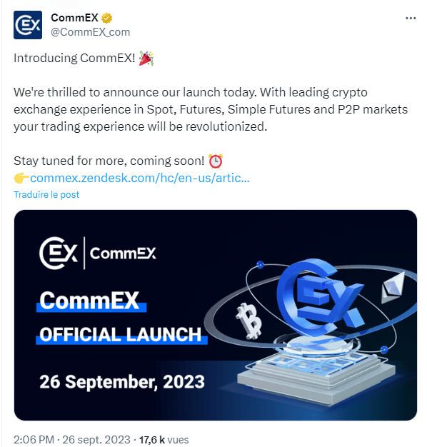 Binance fait confiance à l’exchange CommEx… qui vient tout juste d’être créé !