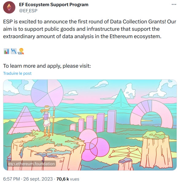 La Fondation Ethereum annonce le Data Collection Grant