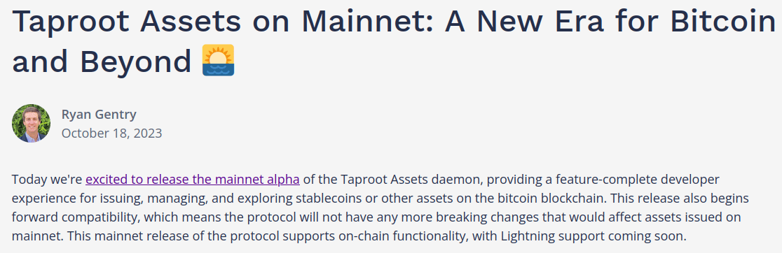 Lightning Labs dévoile Taproot Assets