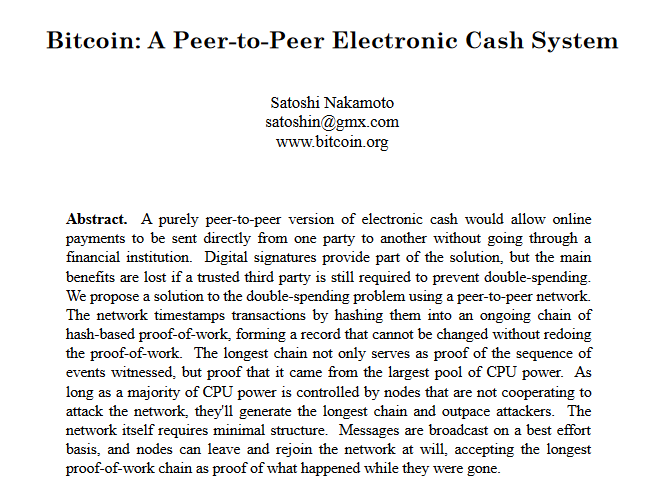 Satoshi Nakamoto présente le révolutionnaire réseau Bitcoin aux cypherpunks de la Cryptography Mailing List.