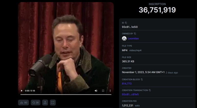 Elon Musk was on the hit podcast The Joe Rogan Experience and he made a notable statement about NFTs.  Despite himself, he triggered a cascade of positive reactions from NFT Bitcoin enthusiasts: the Ordinals. 