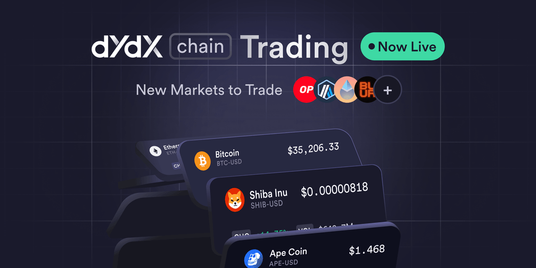 dYdX ouvre le trading sur sa dYdX Chain