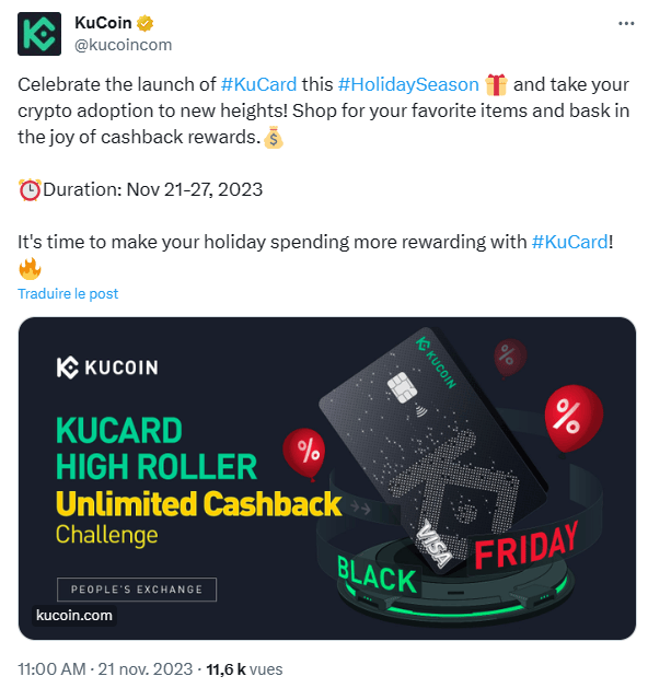 KuCoin organise deux jeux concours pour fêter la sortie de sa KuCard.