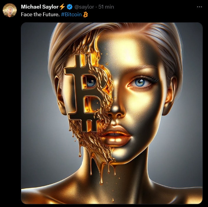 Michael Saylor adore Bitcoin et toutes les images qui se rapporte à son imaginaire ! Il doit aussi beaucoup aimé jouer avec des IA qui génère des images autour du Bitcoin...à l'infini !