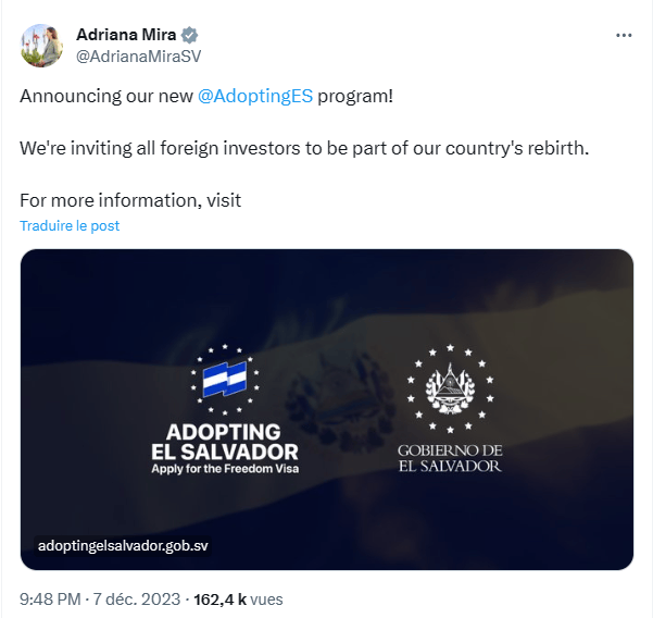 Le Salvador annonce un visa de résidence et citoyenneté grâce à Bitcoin.