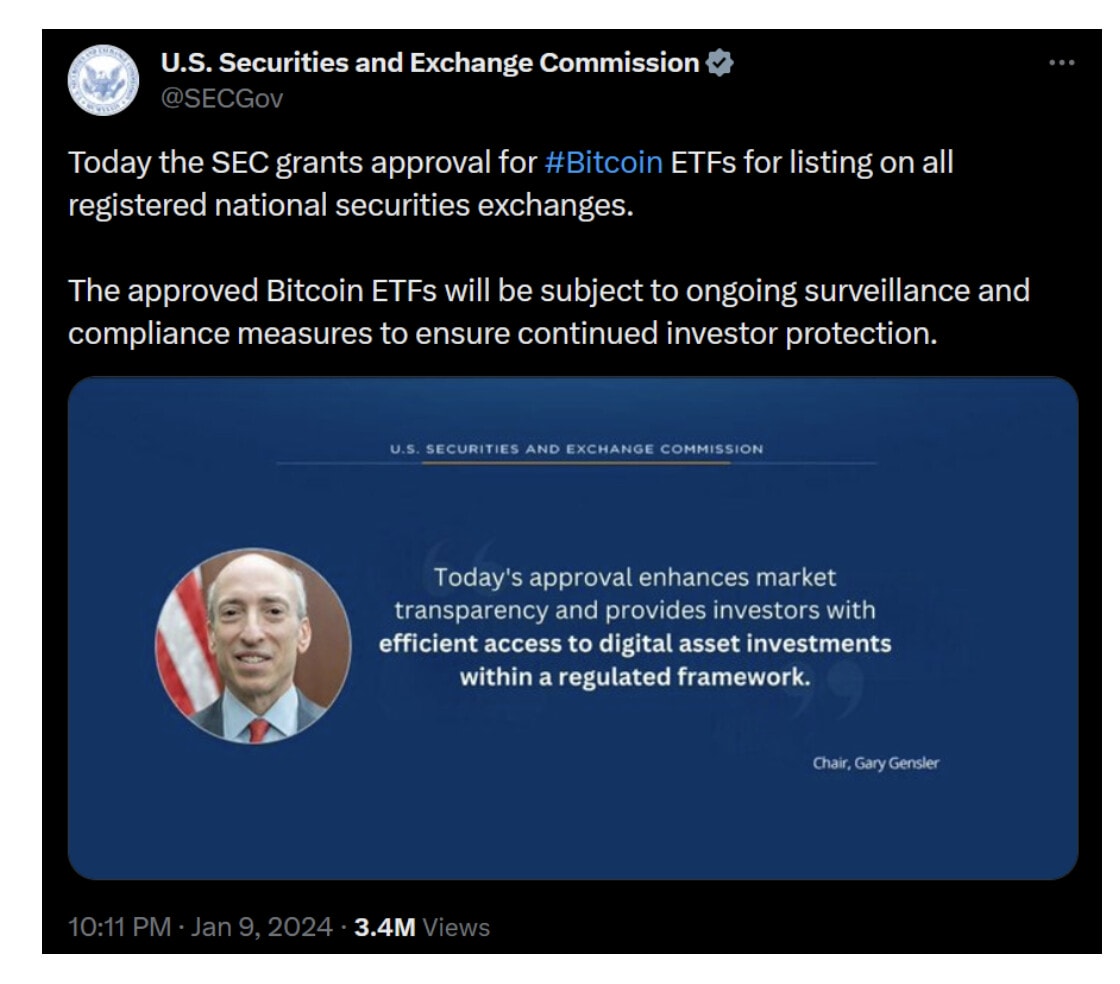 Fausse déclaration de la SEC a propos des ETF bitcoin Spot