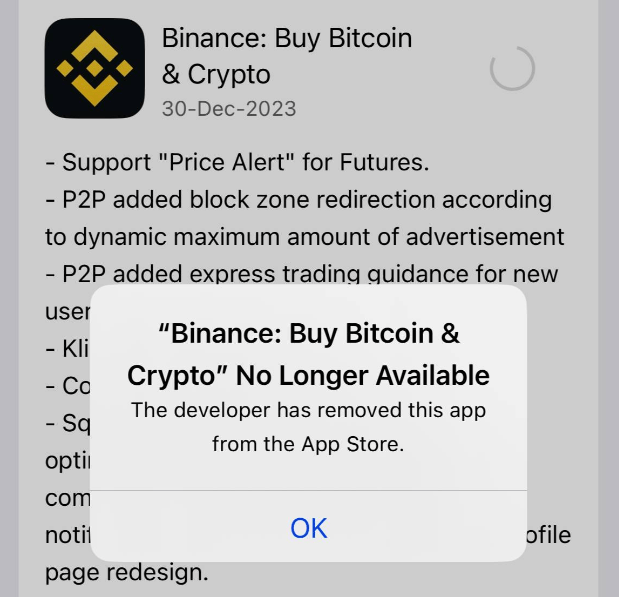 Les Indiens qui voudraient télécharger Binance, KuCoin, Bitget, Huobi, OKX, Gate.io ou encore MEXC devront trouver un autre moyen que l'Apple Store qui vient de bloquer ces applications.