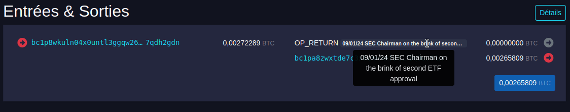 L'approbation de l'ETF Bitcoin gravée dans la blockchain.