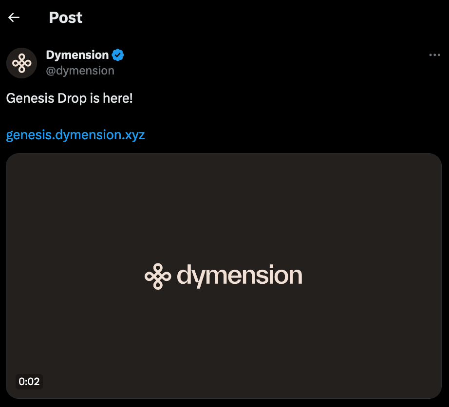 Dymension annonce l'airdrop de son jeton DYM