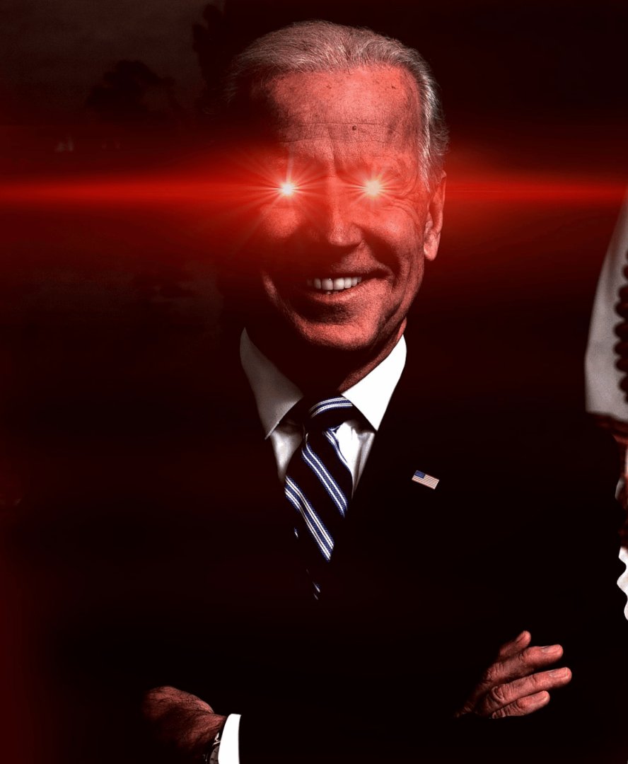 Joe Biden se met en scène avec des yeux laser