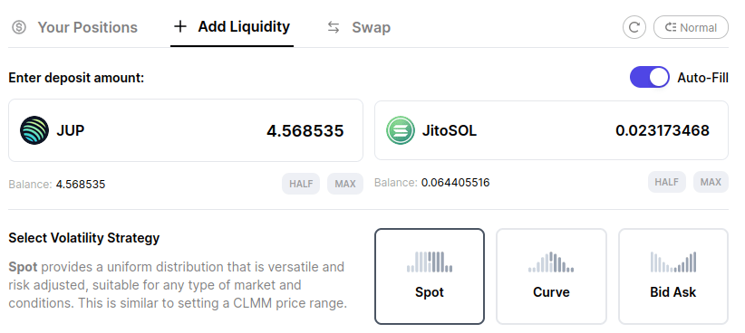 Ajout liquidité JitoSOL-JUP