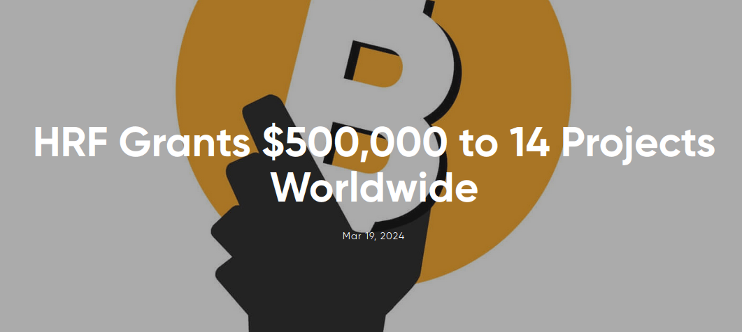Human Right Foundation alloue  500 000$ au développement de Bitcoin