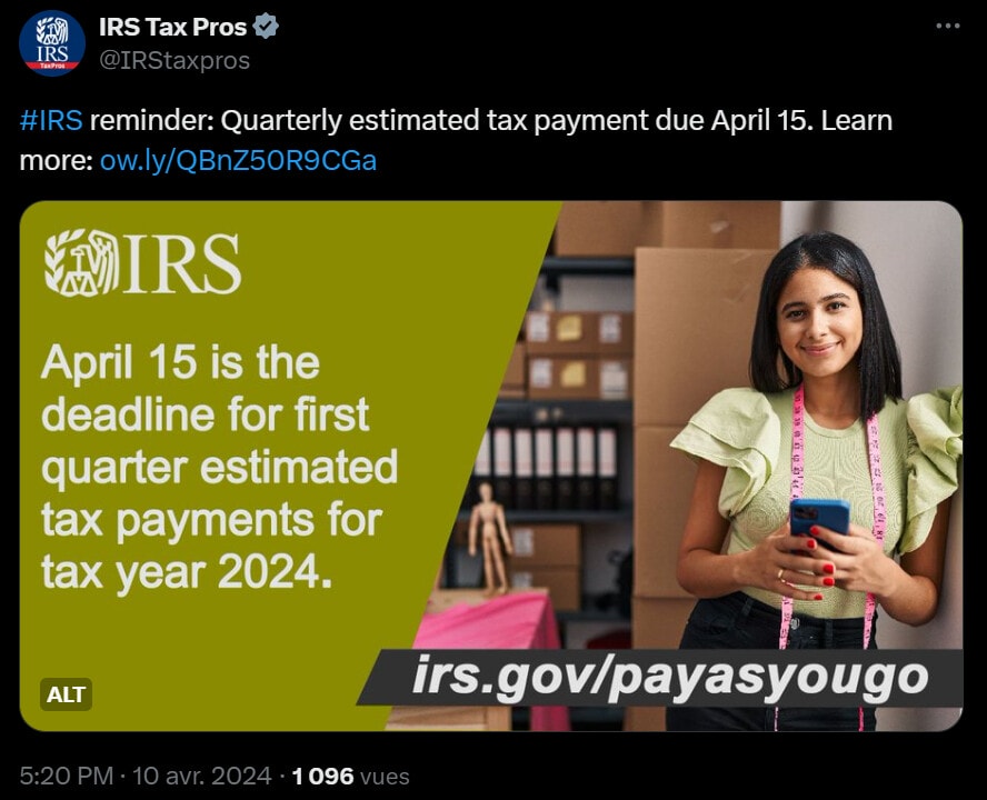 Un joli sourire pour rappeler aux contribuables américains la date limite de déclaration aux impôts