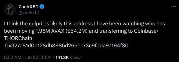 ZachXBT à propos du hack de BTCTurk